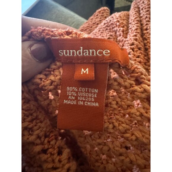 Sundance Loose Knit Coral VNeck Sweater Tunic 3/4 Sleeve Boho Cottage Core Beach - Picture 7 of 7